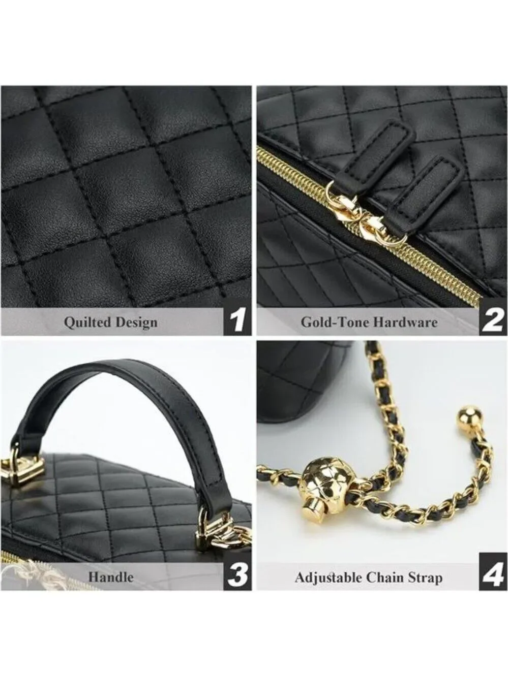 Mini Quilted Box Crossbody Bags for Women, Small Square Designer Clutch Purses